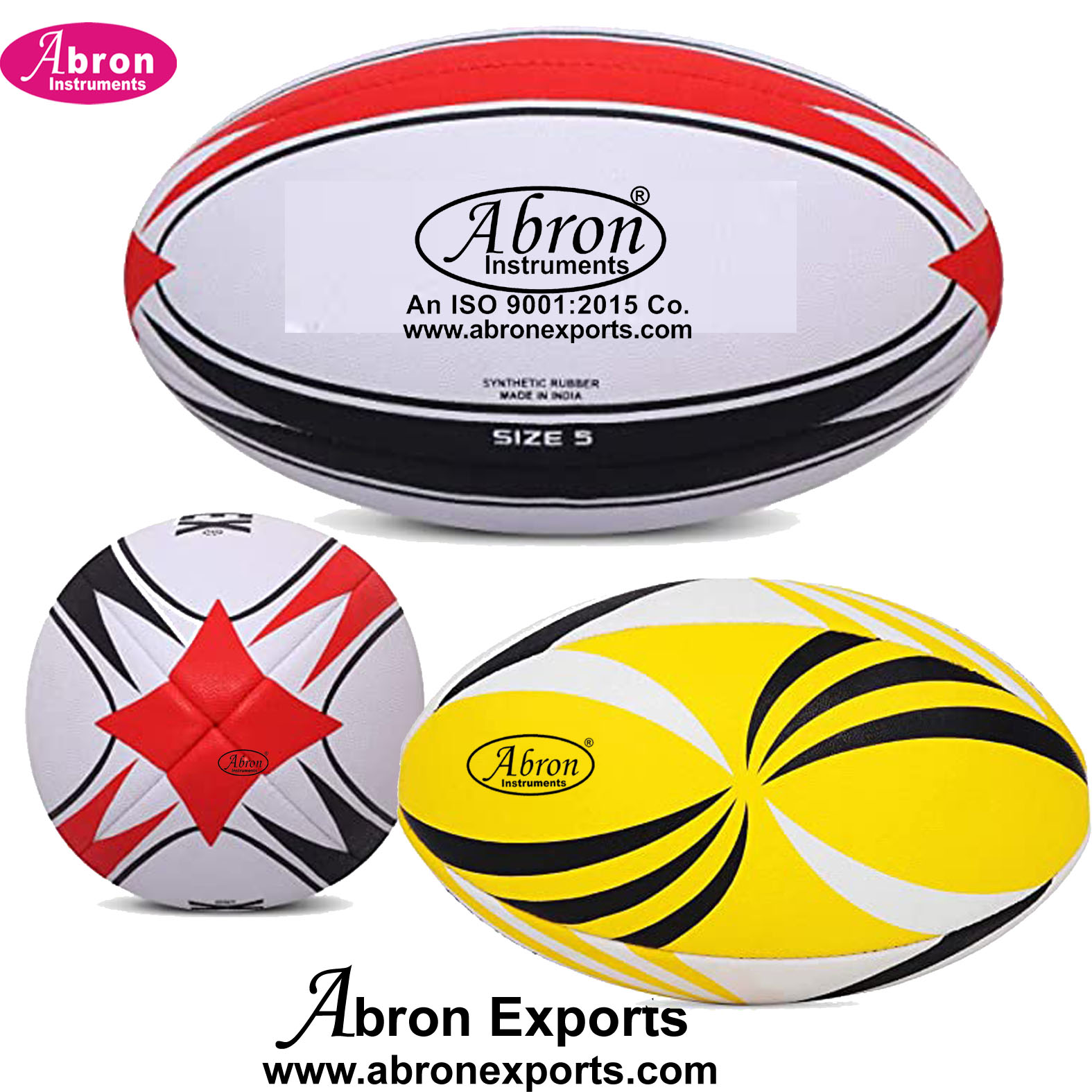 PE-019-R5 Ball Rugby ball no 5 270+10Gm Rubberized Suitable for playing Training pk of 10 pc sports and physical education Abron